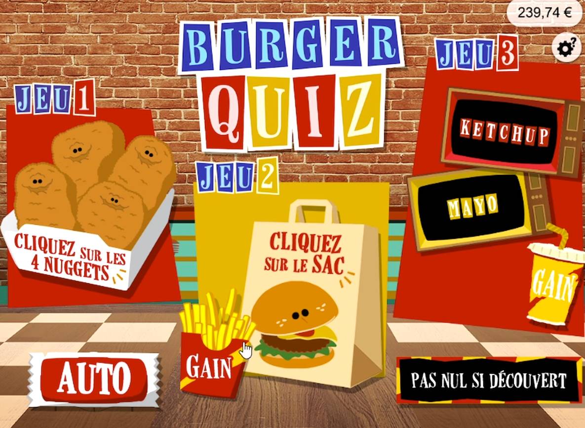 burger quiz ; le cahier de jeux