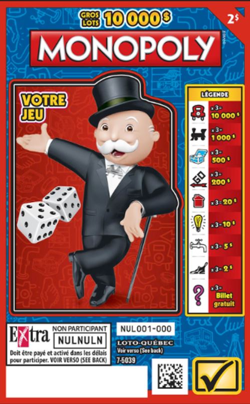 Jeu Monopoly Loto Quebec