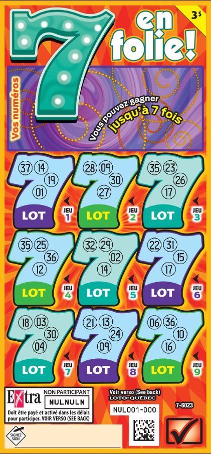Ticket à gratter 7 en folie
