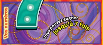 Zone Vos numéros du ticket à gratter 7 en folie