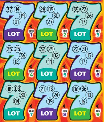 Zone des numéros à gratter du ticket 7 en folie