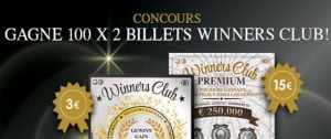 Participer à un jeu concours pour gagner 2 tickets de grattage Winners Club