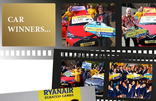 Les gagnants d'une voiture à la carte à gratter Ryanair