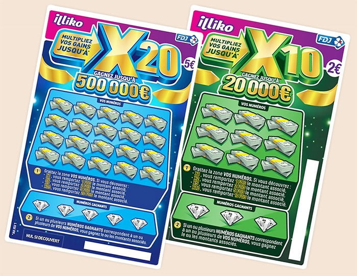 X10 : Misez 2€ et Gagnez jusqu'à 20 000€, jeu à gratter illiko®