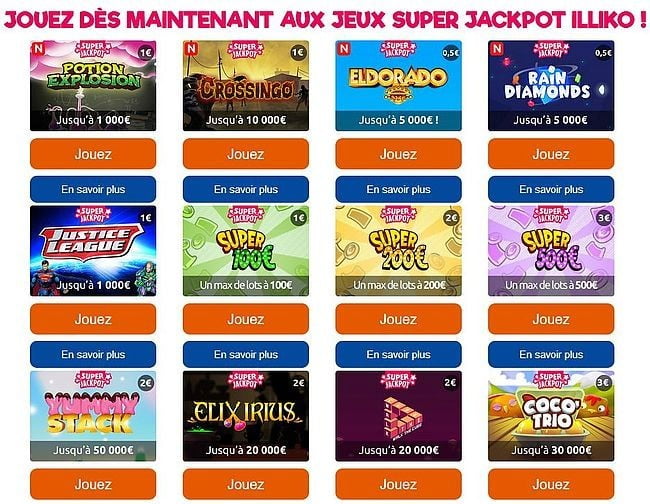 Les jeux les moins chers pour décrocher le Super Jackpot