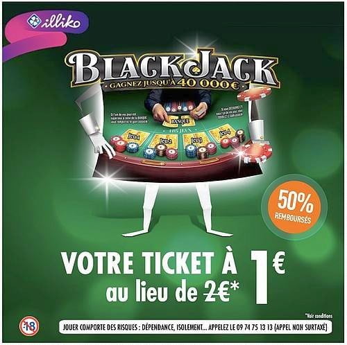 Black Jack : Misez 2€ et Gagnez jusqu'à 40 000€, jeu à gratter illiko®