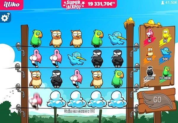 Les tristes oiseaux sur le jeu Golden Animals