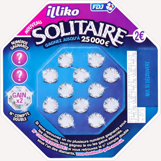 Le ticket de grattage Illiko Solitaire