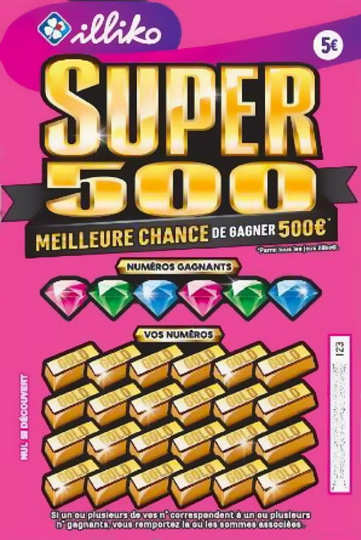 Ticket de grattage expérimental Super 500