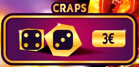 zone de jeu Craps gagnant