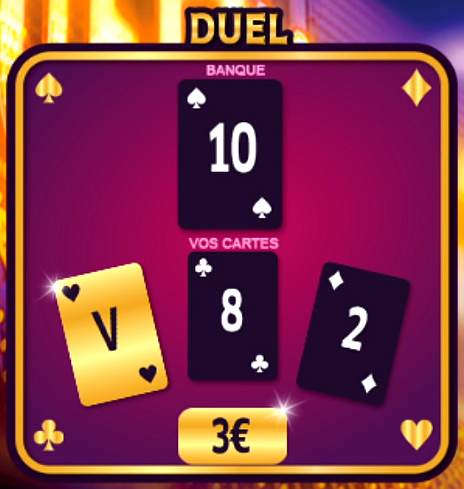 zone de jeu Duell gagnant