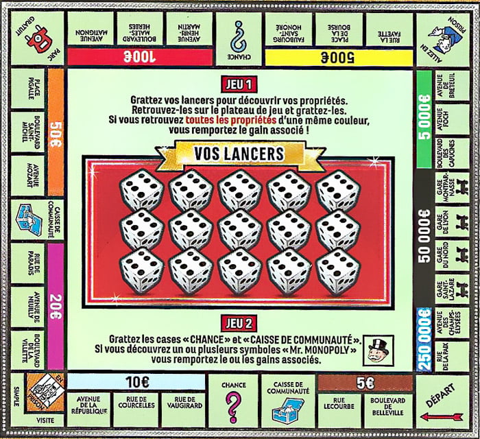 zone de jeu du Monopoly FDJ