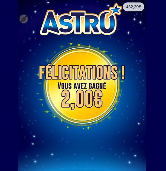 récupération des prix gagnés sur Astro
