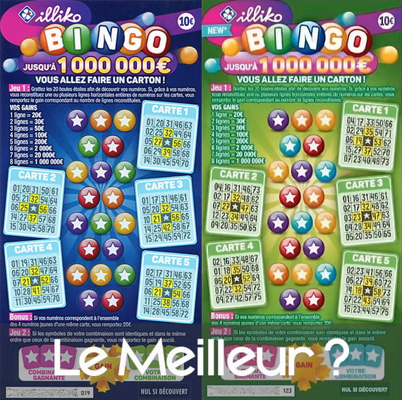 Comparatif des 2 versions du ticket Bingo FDJ