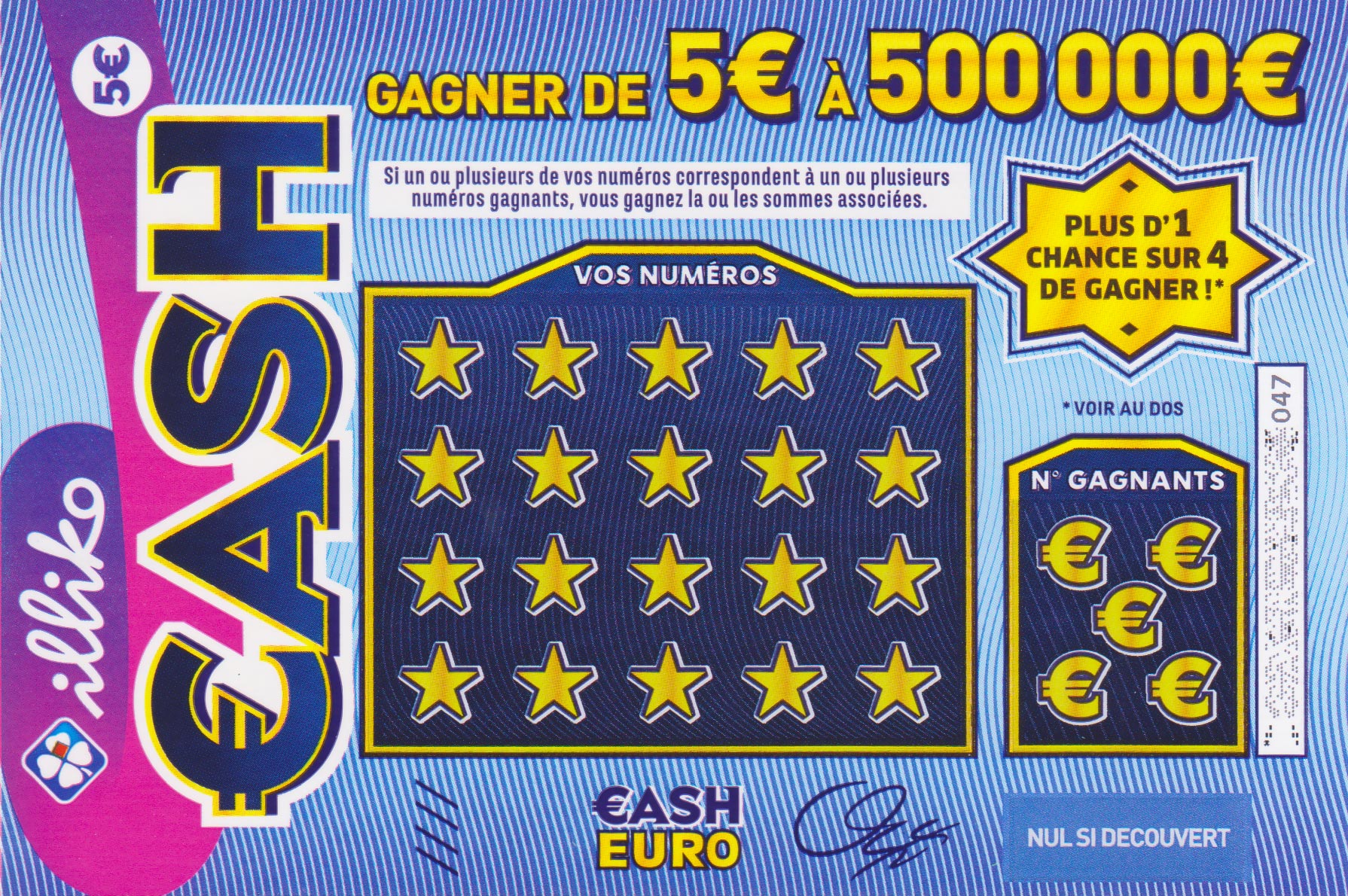 X10 : Misez 2€ et Gagnez jusqu'à 20 000€, jeu à gratter illiko®