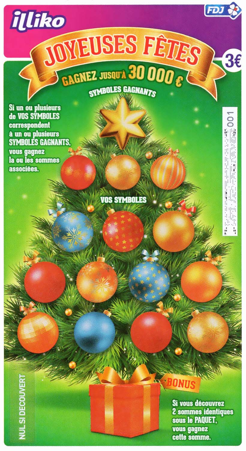 Ticket jeu à gratter Christmas avec message de votre choix - Noël -  Lachouettemauve