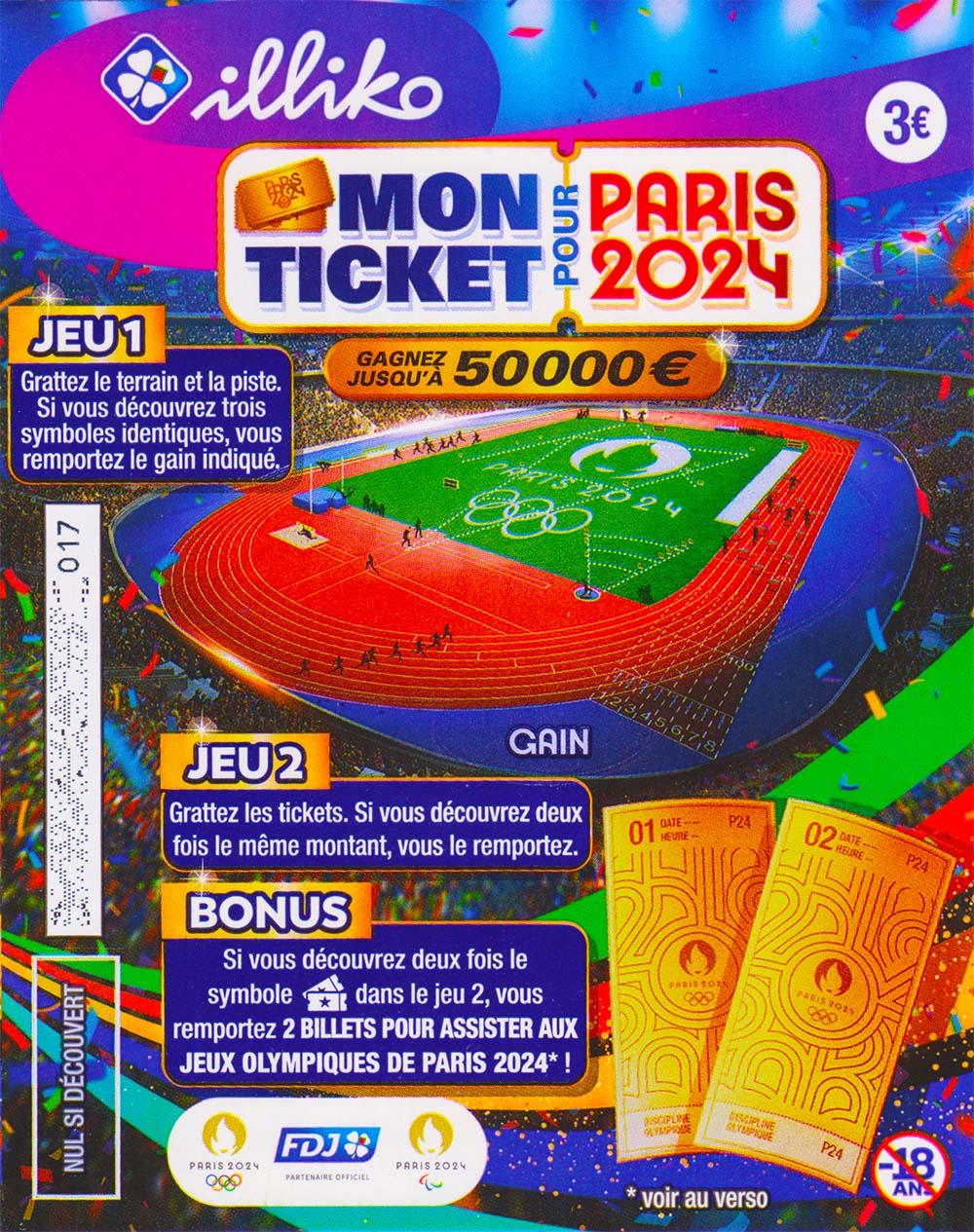 Paris 2024 découvrir le ticket à gratter olympique
