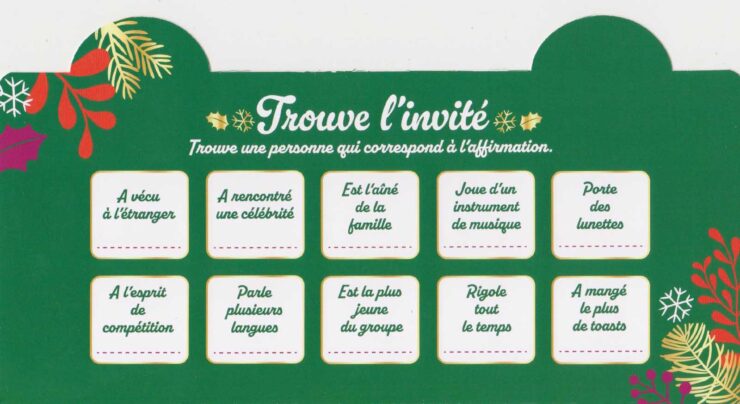 jeu de la pochette cadeaux Trouve L Invité