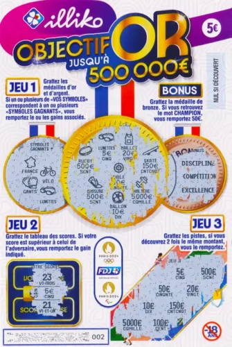 ticket FDJ Objectif Or gagnant