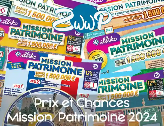 tableau des prix et probabilités Mission Patrimoine FDJ 2024