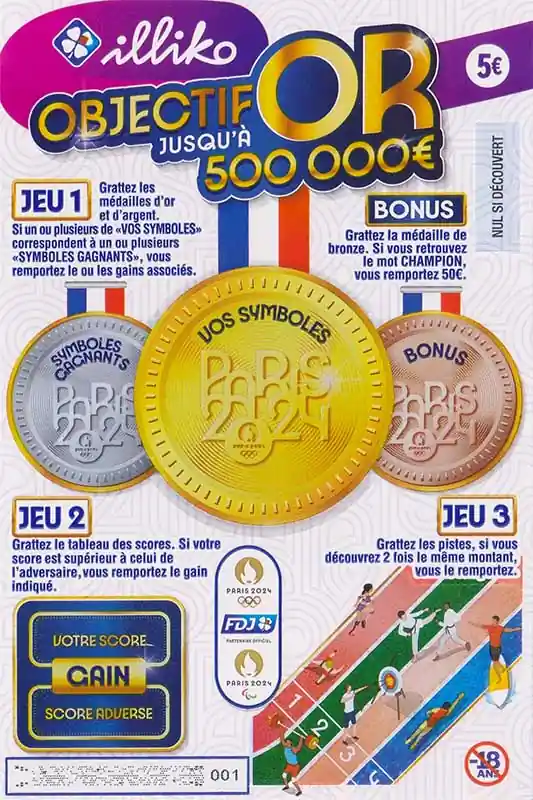 ticket FDJ Objectif Or